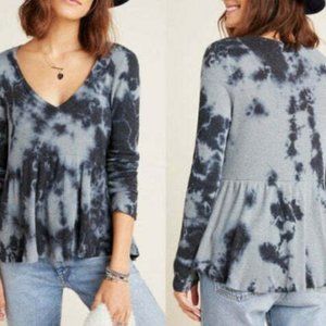 Anthropologie TLA Tie Dye Peplum Long Sleeve